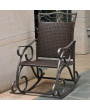 Valencia Resin Wicker/ Steel Rocking Chair - Chocolate