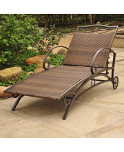 Valencia Resin Wicker/ Steel Multi-position Chaise Lounge - Antique Brown