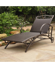 Valencia Resin Wicker/ Steel Multi-position Chaise Lounge - Chocolate