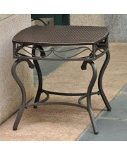 Valencia Resin Wicker/ Steel Side Table - Chocolate