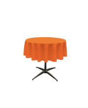 La Linen Polyester Poplin Tablecloth 58-Inches Round, Orange