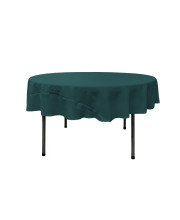 La Linen Polyester Poplin Tablecloth 72-Inches Round, Dark Teal