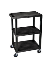 H. Wilson Black 3 Shelf Specialty Utility Cart