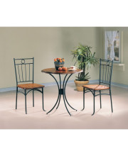 Exotic 3 Piece Bistro Dining Set, Brown and Black