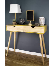 2-Drawer Console Table - Yellow