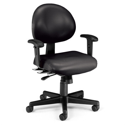 24/7 Task Chair 2/Arms-606-Black Vinyl