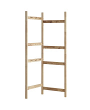 71 Inch Long 2-Panel Mid Century Garment Rack Wood Partitions In One Rack, Natural Finish