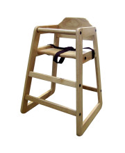 29" Tall Wooden Toddler Highchair, Restaurant Style, No-Crack Natural Wood Finish