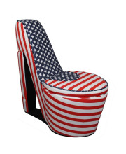 Chair with Storage, High Heel design, Patriotic Flag Design