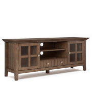 Acadian Solid Wood 60 Inch Tv Media Stand In Rustic Natural Aged Brown For Tvs Up To 65 Inches