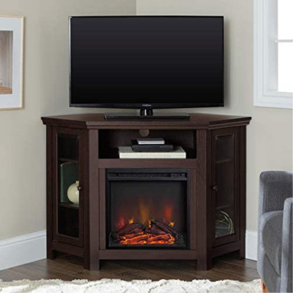 48" Wood Corner Fireplace Tv Stand - Espresso