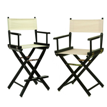 Casual Home 18inch Director's Chair with 24" Director's Chair - Black Frame with Wheat Canvas