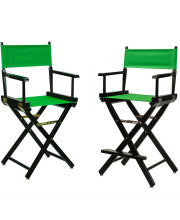 Casual Home 18" Director's Chair with 24" Director's Chair - Black Frame with Green Canvas