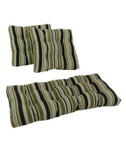 Square Spun Polyester Outdoor Tufted Settee Cushions (Set of 3) - Eastbay Onyx