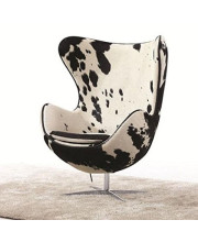 FineMod Inner Chair Pony Hide, Black and White
