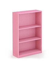 Furinno JAYA Simple Home 3-Tier Adjustable Shelf Bookcase, Pink, 14151R1PI