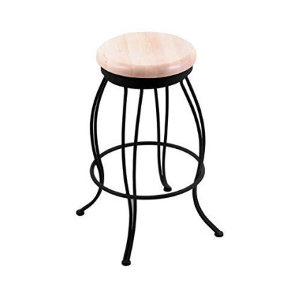 3000 Georgian 25" Counter Stool with Black Wrinkle Finish, Natural Maple Seat, and 360 swivel