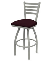 410 Jackie 25" Counter Stool with Anodized Nickel Finish, Allante Wine Seat, and 360 swivel