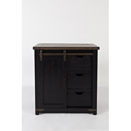 Madison County 32in Barn Door Accent Cabinet - Vintage Black