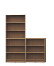 2- Piece Bookcase 9- Wide Shelves in Maple Cream