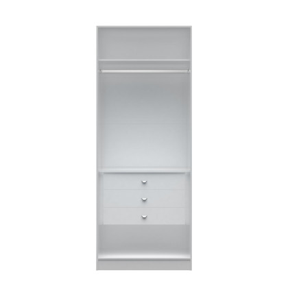 2.0 - 35.43 inch Wide Basic Wardrobe Closet 2 with 3 Drawers in White