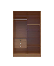 1.0 - 54.33 inch Wide Full Wardrobe with 3 Drawers in Maple Cream
