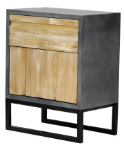1-Drawer, 1-Door Accent Cabinet - MDF, Wood Iron
