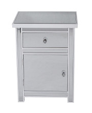 1-Drawer, 1-Door Mirrored Accent Cabinet - MDF, Wood Mirrored Glass