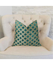 Plutus Velvet Turquoise Handmade Throw Pillow, (Double sided 20" x 20")