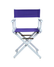 18" Director's Chair White Frame-Purple Canvas