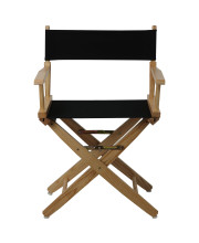 Extra-Wide Premium 18" Directors Chair Natural Frame W/Black Color Cover