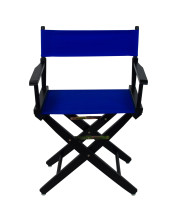 Extra-Wide Premium 18" Directors Chair Black Frame W/Royal Blue Color Cover