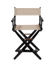 Extra-Wide Premium 24" Directors Chair Black Frame W/Natural Color Cover