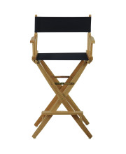 Extra-Wide Premium 30" Directors Chair Natural Frame W/Navy Color Cover
