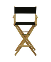 Extra-Wide Premium 30" Directors Chair Natural Frame W/Black Color Cover