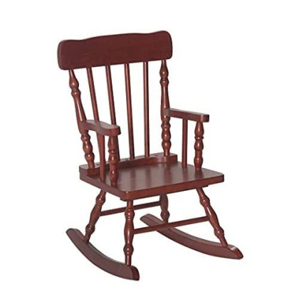 Gift Mark Childs Rocking Chairs - Classic Hand-Made Wooden Rockers for Boys and Girls - Vintage Style Colonial Kids Seats - Childrens Furniture Rocker (Cherry)