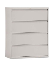 Alera ALELF4254LG Four-Drawer 42 in. x 19-1/4 in. x 53-1/4 in. Lateral File Cabinet - Light Gray