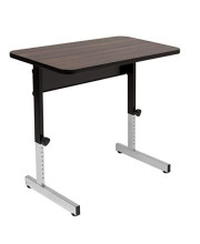 Calico Designs Adapta Height Adjustable Office Desk, All-Purpose Utility Table, Sit to Stand up Desk Home Computer Desk, 23" - 32" in Powder Coated Black Frame and 1" Thick Walnut Top, 36 Inch
