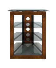BellO AT306 Bello No Tools Audio/Video Tower Wood-Glass, Black, 35.88 x 20.00 x 27.00