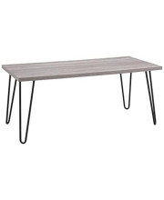 Ameriwood Home Altra Owen Retro Coffee Table with Metal Legs, Distressed Gray Oak