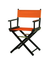 Casual Home 18" Directors Chair Black Frame with Tangerine Canvas