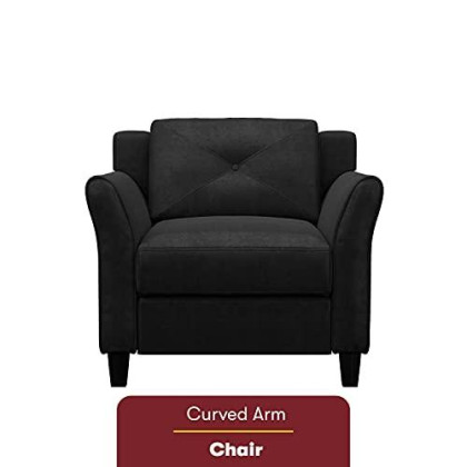 Lifestyle Solutions Harrington Armchair, 35.4" W x 32.0" D x 32.7" H, Black