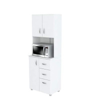 Inval Kitchen Microwave Storage Cabinet, White