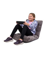 BIRDROCK HOME Adjustable 14-Position Memory Foam Floor Chair - Pillow Gaming Chair - Comfortable Back Support - Cushion Dorm Rocker - Gamer - Comfy for Reading Game Meditating - Fully Assembled - Grey