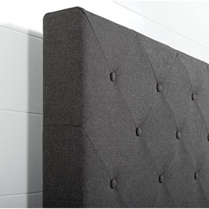 ZINUS Shalini Upholstered Platform Bed Frame / Mattress Foundation / Wood Slat Support / No Box Spring Needed / Easy Assembly, Dark Grey, Full