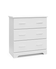 Storkcraft Brookside 3 Drawer Chest White Kids Bedroom Dresser with 3 Drawers, Wood and Composite Construction, Ideal for Nursery Toddlers Room Kids Room