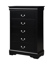 AcME Furniture Louis Philippe chest, Black, One Size
