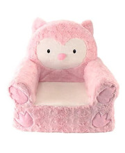 Animal Adventure | Sweet Seats | Pink Owl Childrens Plush Chair, Larger :14" x 19" x 20"