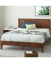 ZINUS Vivek Deluxe Wood Platform Bed Frame with Headboard / Wood Slat Support / No Box Spring Needed / Easy Assembly, King