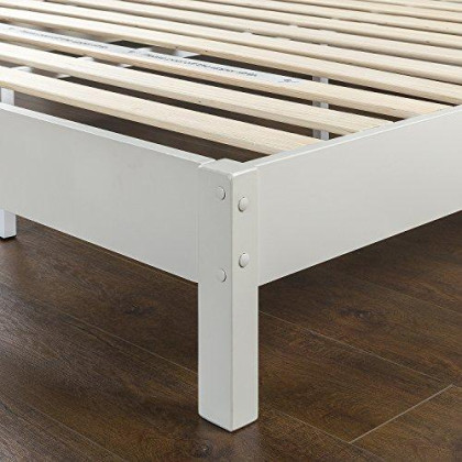 ZINUS Wen Wood Deluxe Platform Bed Frame with Headboard / Solid Wood Foundation / Wood Slat Support / No Box Spring Needed / Easy Assembly, Full
